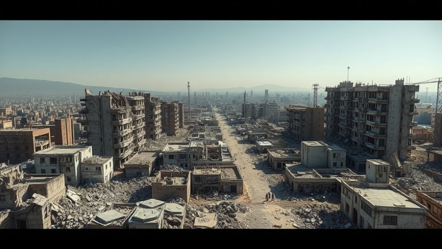 Israeli strikes Gaza ceasefire: destruction and rubble across urban landscape in Gaza.