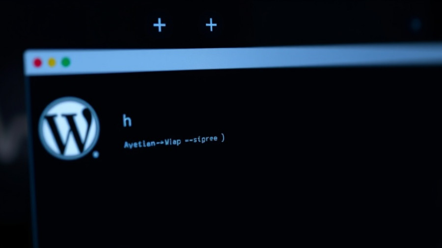 Digital interface with command prompt and WordPress icon, themed for becoming a WordPress developer