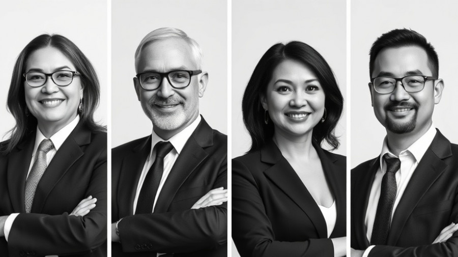 Ntel restructuring board image of four professionals in a collage.