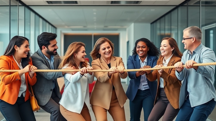 Intergenerational workplace dynamics in lively office game.