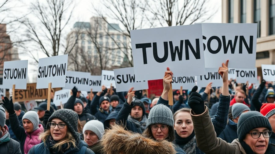 US government shutdown protesters demanding food aid.