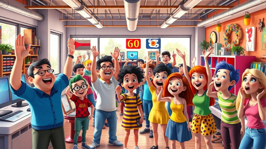 Colorful animation studios showcasing AI-powered creativity and cinematic transformations.