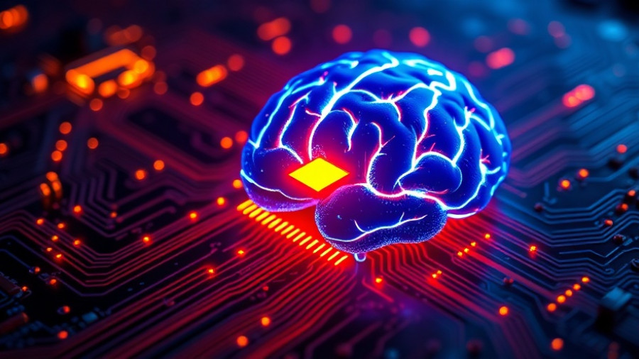 AI harm reduction in education concept, brain on chip, glowing circuitry.