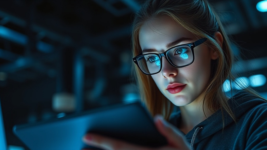 Young woman engages in Africa AI development on a tablet.