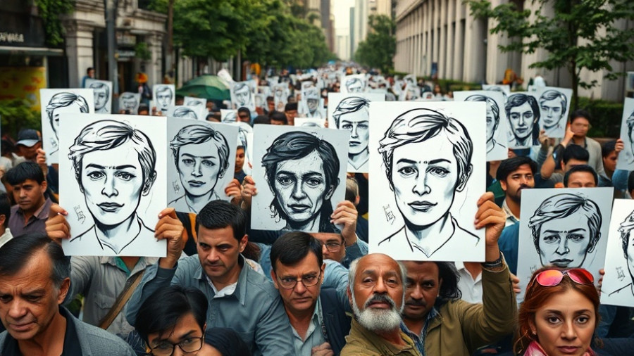 Determined crowd holds portraits, 'Bloody Sunday verdict' protest.