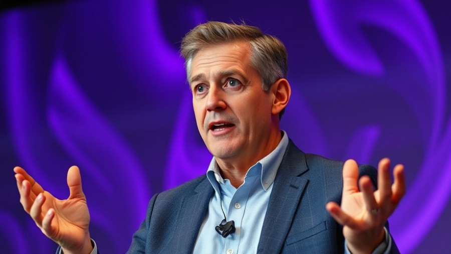 Middle-aged man on stage, passionate speaking, Palestine moral test global responsibilities.