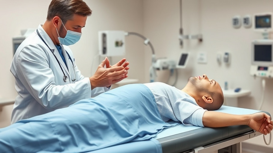 Brudzinski's sign test being performed in a clinical setting.