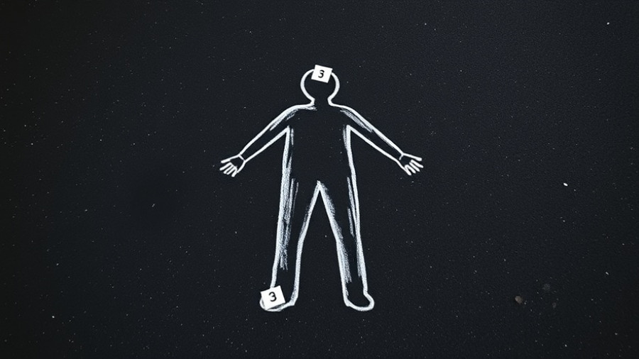 Chalk outline and evidence markers showcasing experiential learning in criminal justice.