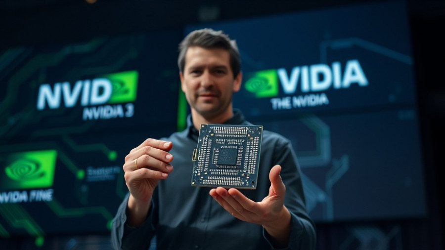 Nvidia CEO showcasing microchip amid $5 trillion valuation discussion.