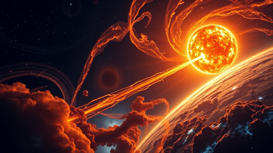 Vampire star absorbing energy from dying star in deep space.