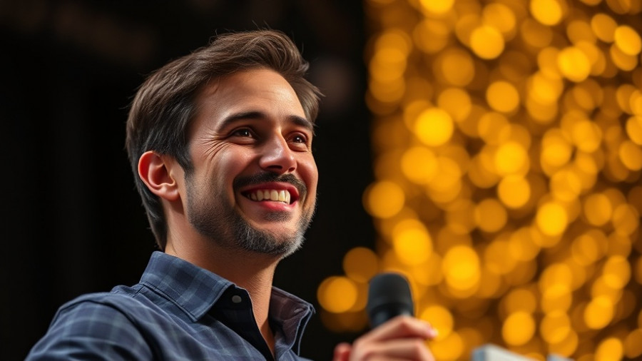 Confident speaker discusses the hidden cost of buying gold in a TED talk.