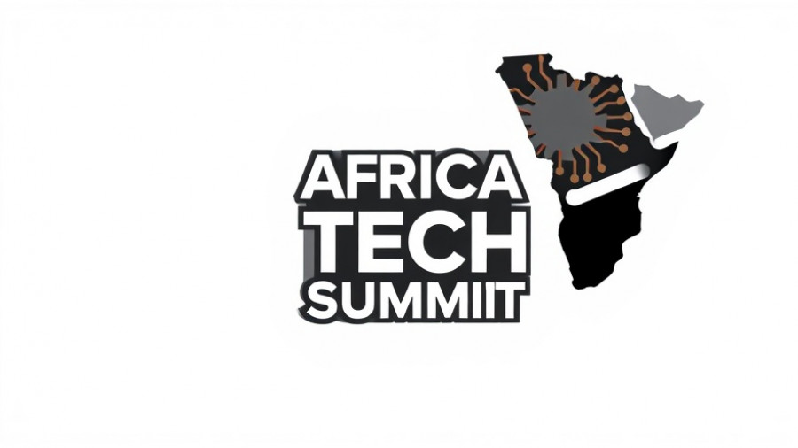 Web3 in Africa: Africa Tech Summit logo with digital circuit design.
