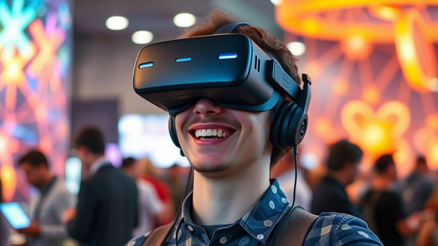 Exploring magic mirror technology in gaming at a tech event.