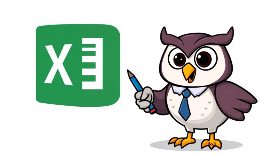 VSTACK function in Microsoft Excel tutorial image with owl mascot and logo.
