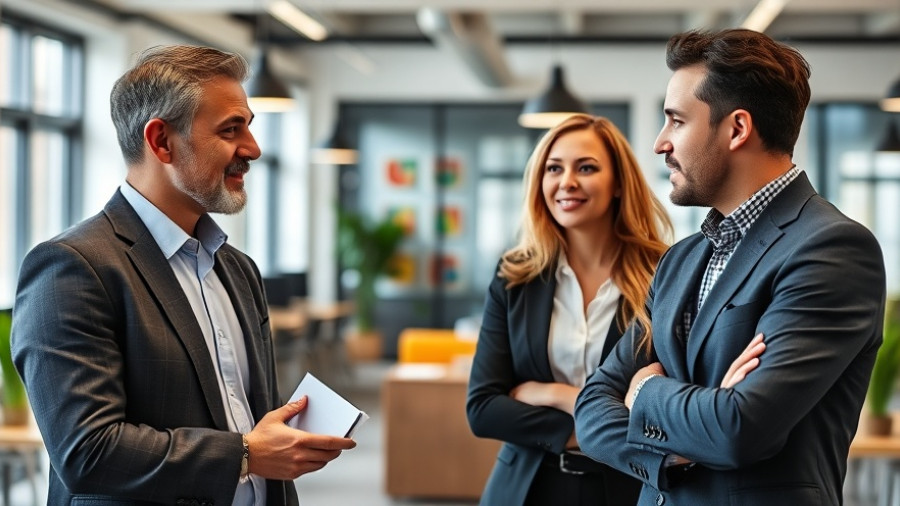Two professionals discussing in Uganda technology and innovation hubs office.