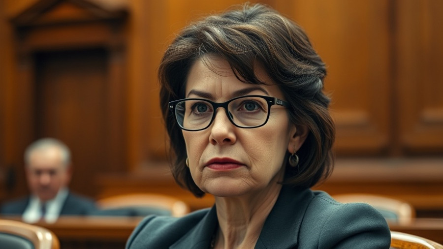 Serious Israeli military lawyer sits in a courtroom.