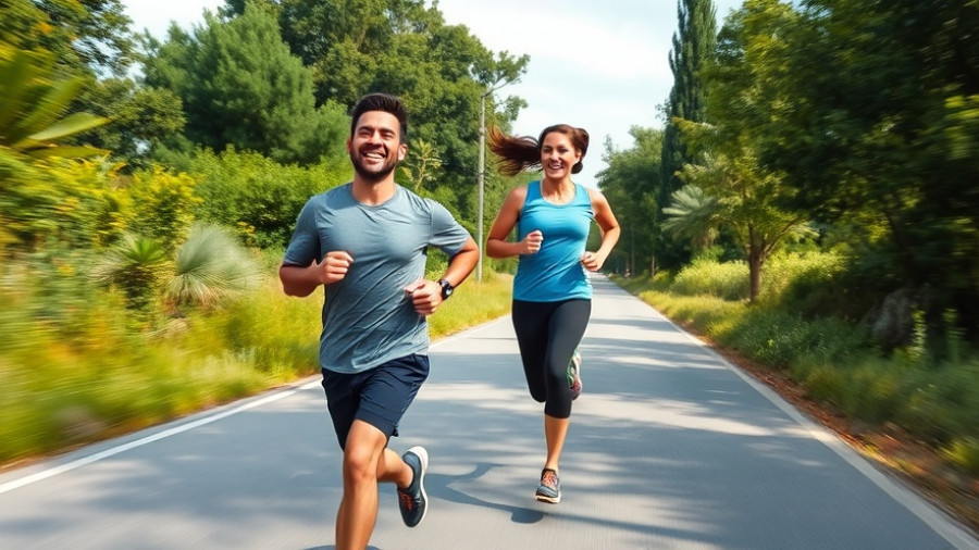 Breaking a drinking habit: runners joyfully exercising on a rural road