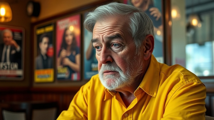 Concerned man in cafe regarding Venezuelan Exiles TPS Status.