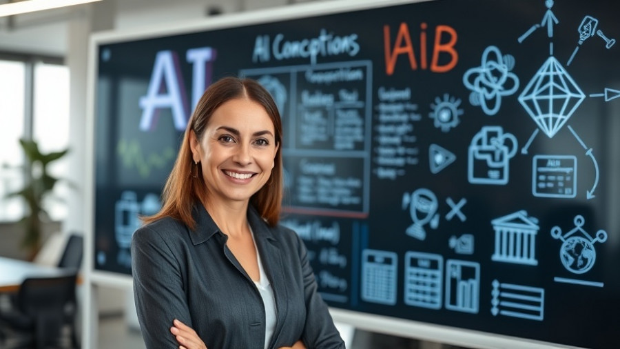 AI policy and governance discussion by professional in modern tech setting.