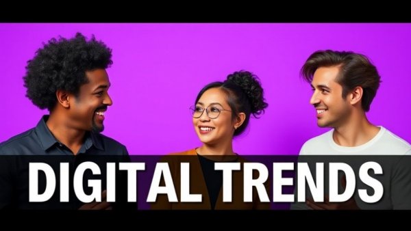 Three people with text overlay on malware, vibrant purple background.