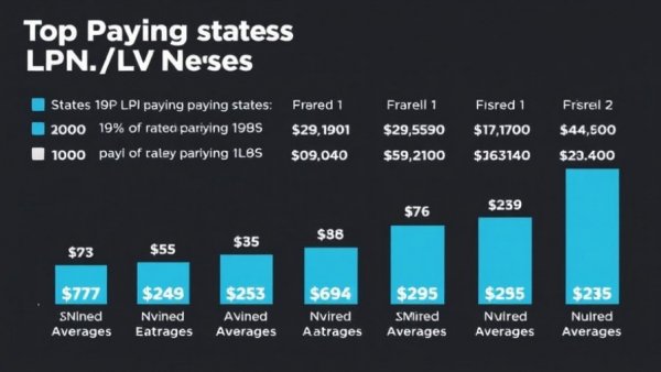 Top paying states for LPN/LVN nurses, infographic with BLS data.
