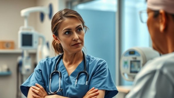 Nurse expressing emotion in hospital setting about love in nursing.