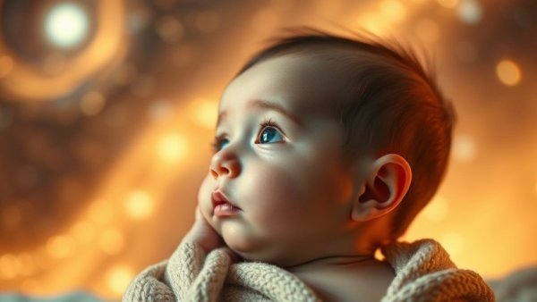Newborn baby consciousness with cosmic wonders.