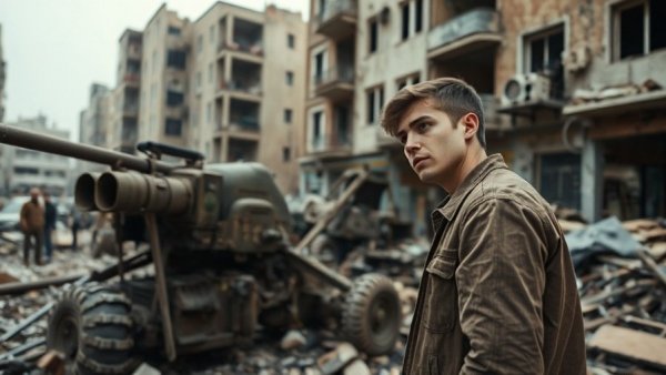 Gaza repurposing military vehicles for water and fuel amidst rubble.