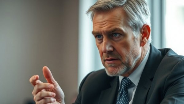 Man speaking on mismanagement issues, highlighting Iran potential evacuations warning.