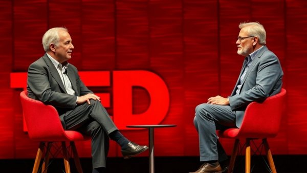 Engaged discussion on Restoring Trust in Government at TED Talk, democracy focus.