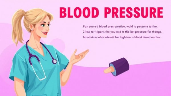 Blood Pressure Reading Techniques for Nurses educational illustration with nurse.