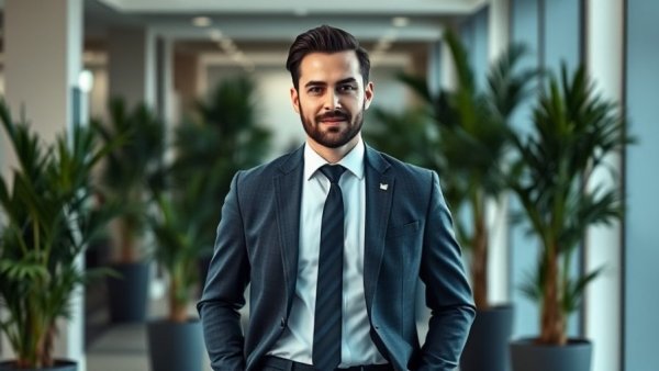 Professional man in a suit in a modern office - Eswatini Payment Switch.