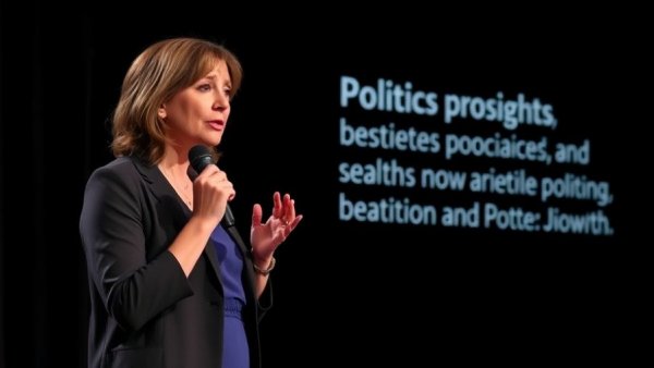 Woman discussing far-right voting trends on a TED stage.