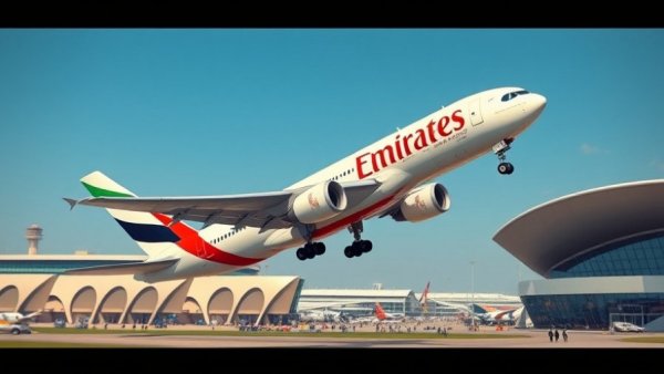 Emirates airplane taking off highlighting Nairobi cargo capacity.