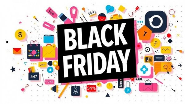Creative abstract Black Friday graphic for website built free