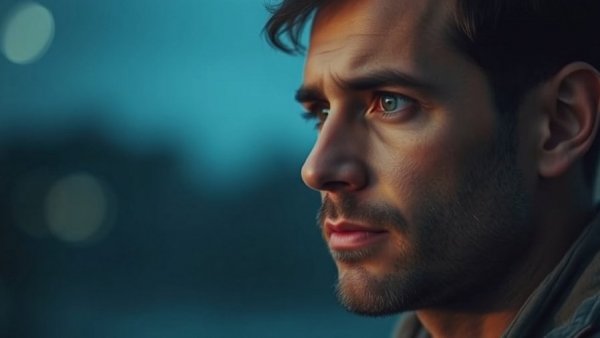 Syrian refugees in Germany depicted through a close-up portrait.