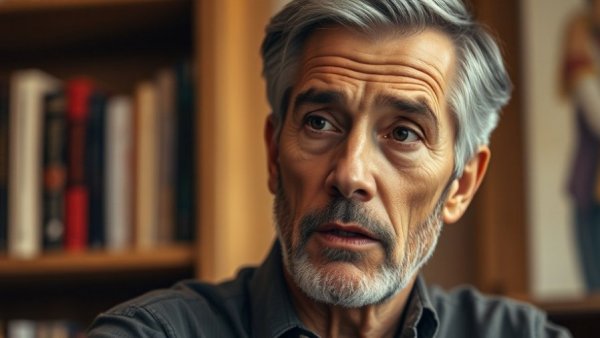 Mature man discussing in soft lighting indoors for AfCFTA and Trade Relations.