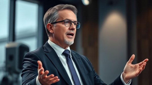 Man discussing AI and decision-making in a studio setting.