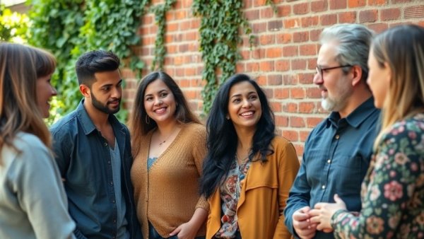 Team members engaged in conversations during an outdoor retreat, enhancing productivity.