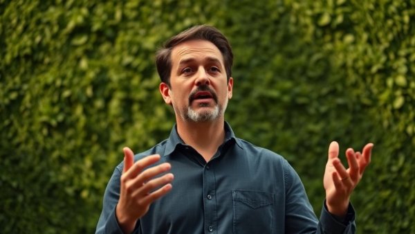 Engaging speaker discussing planet's heartbeat at TED Talk.