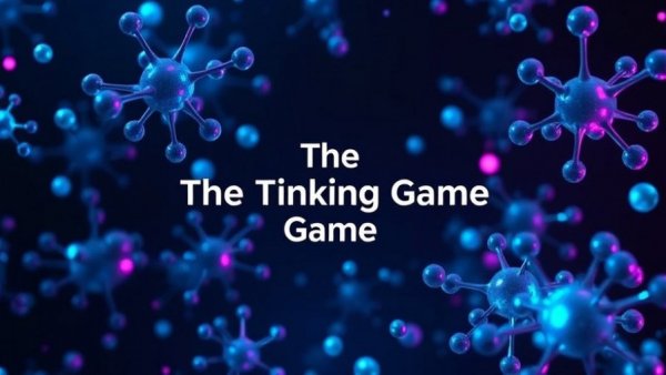 AI Thinking Game concept with futuristic molecular structures.