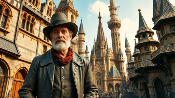 Wicked for Good architecture evolution from 1939 to 2025 split image.