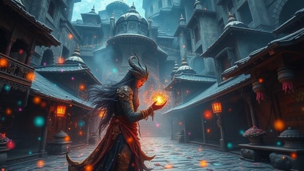 Developing in Fortnite: mystical characters amid vibrant magic at Unreal Fest.