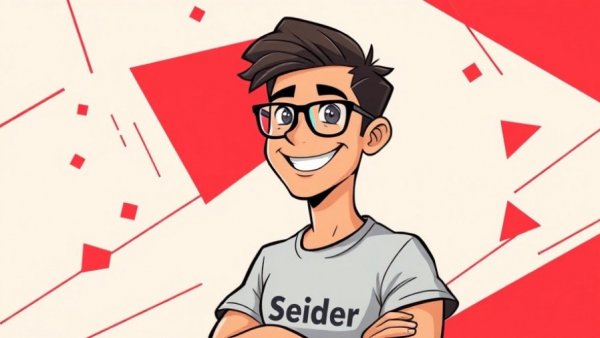 Smiling man in a branded t-shirt with an abstract background, zero salary startups.