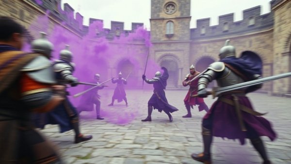 Scalable AI in Gaming: Warriors in a magical combat scene.