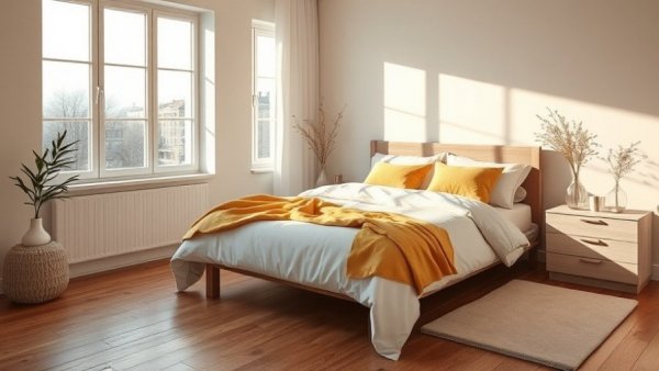 Minimalist bedroom showcasing Cyber Monday mattress deals.