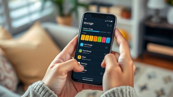 Smartphone showing storage usage to free up space on Android and iPhone.