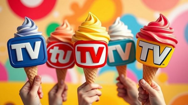AI-powered creativity and cinematic transformations in vibrant logo ice creams.