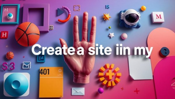 Digital artwork with AI elements for WordPress site creation