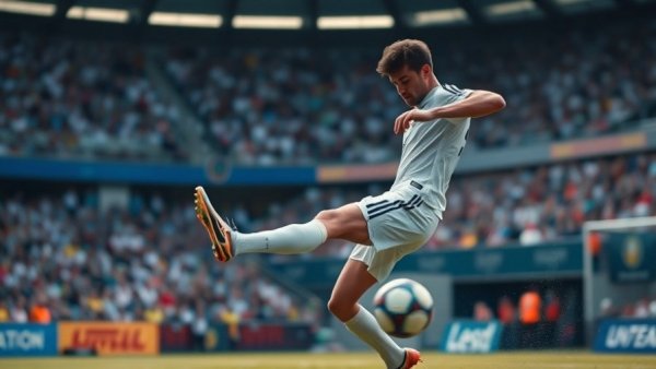 Soccer player performing a kick during a match for Bafana Bafana coaching role consideration.